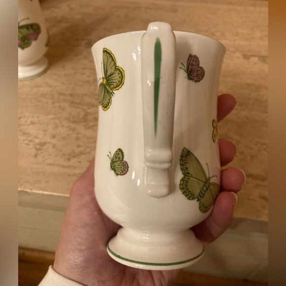 Crown Staffordshire England Vibrant Butterfly Moth Footed Mugs Easter Irish ☘️🦋 - Picture 7 of 8